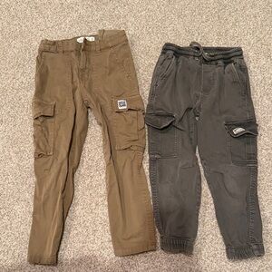 Zara Kids Cargo Pants Set - Tan and Gray